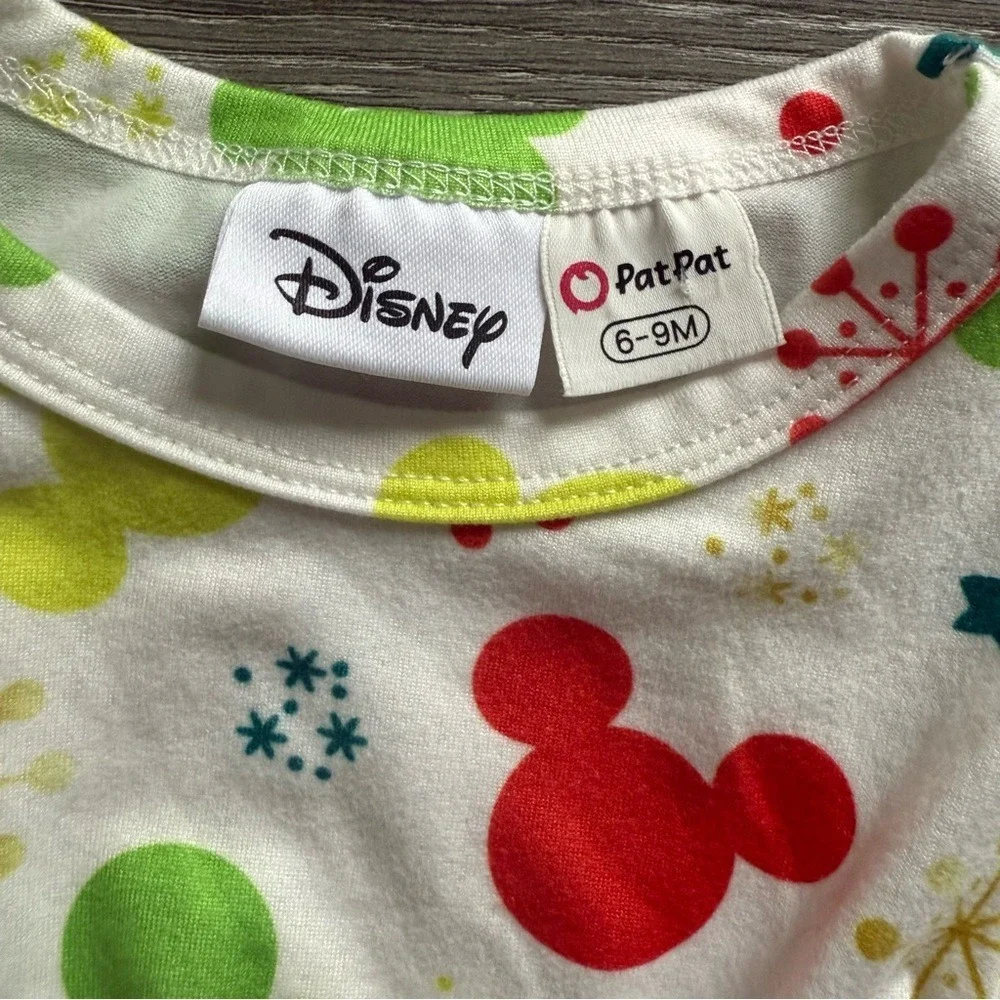 Disney PatPat Minnie Mouse Figaro Christmas Holiday Dress White 6-9M